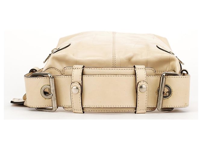 Chloé Bolsa Camera de couro embossed bege - vista 4