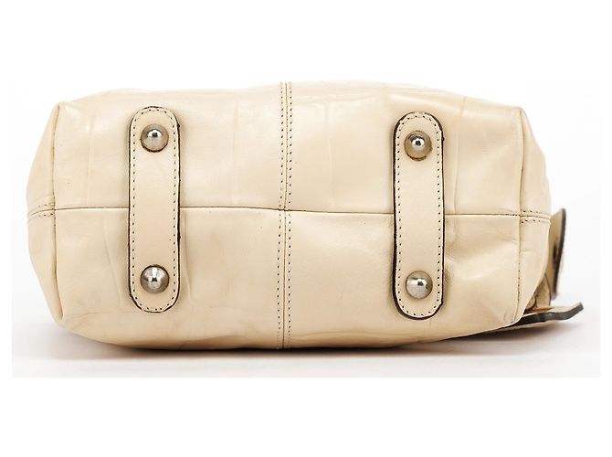 Chloé Bolsa Camera de couro embossed bege - vista 5