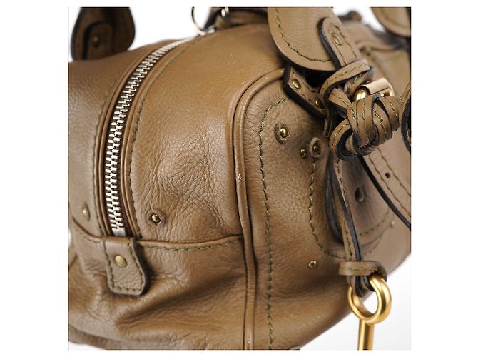 Chloé Borsa a tracolla Paddington in pelle beige - vista 17