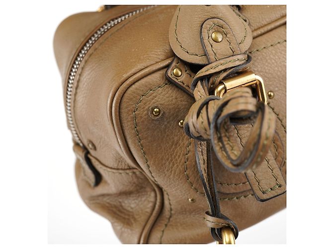 Chloé Borsa a tracolla Paddington in pelle beige - vista 18