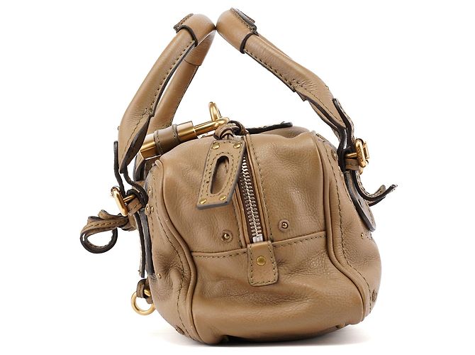 Chloé Borsa a tracolla Paddington in pelle beige - vista 2