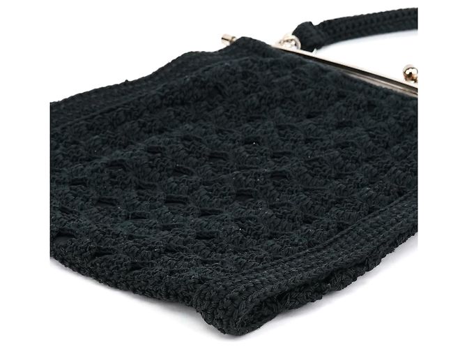 Dolce & Gabbana Clutch in maglia di lana nera - vista 10