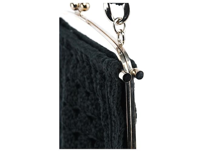 Dolce & Gabbana Clutch in maglia di lana nera - vista 8