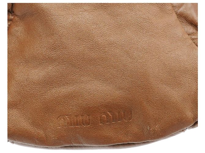 Miu Miu Borsa Bowling in pelle di vitello marrone chiaro - vista 6