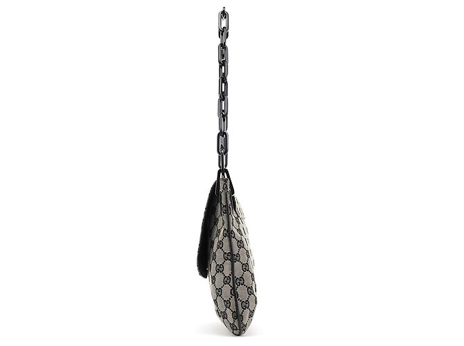Gucci Borsa a tracolla Grey GG con catena in plastica nera - vista 2