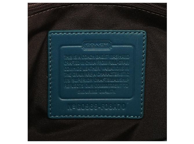 Coach Borsa Tote Hamptons in pelle Teal 8A70 - vista 10