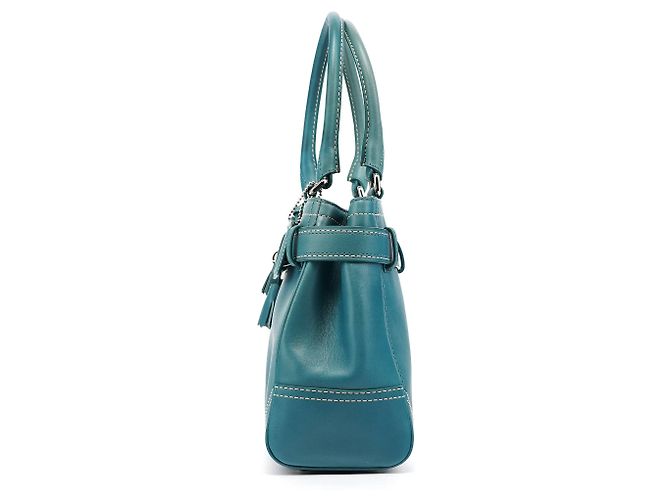 Coach Borsa Tote Hamptons in pelle Teal 8A70 - vista 2