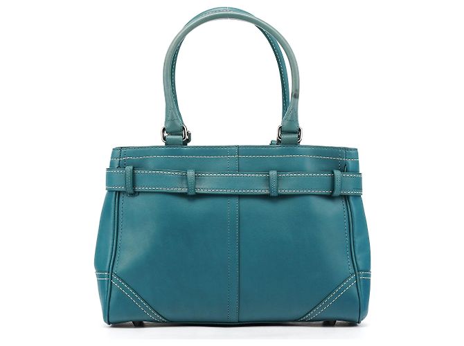 Coach Borsa Tote Hamptons in pelle Teal 8A70 - vista 3