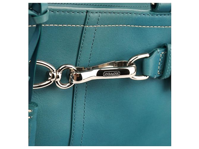 Coach Borsa Tote Hamptons in pelle Teal 8A70 - vista 5