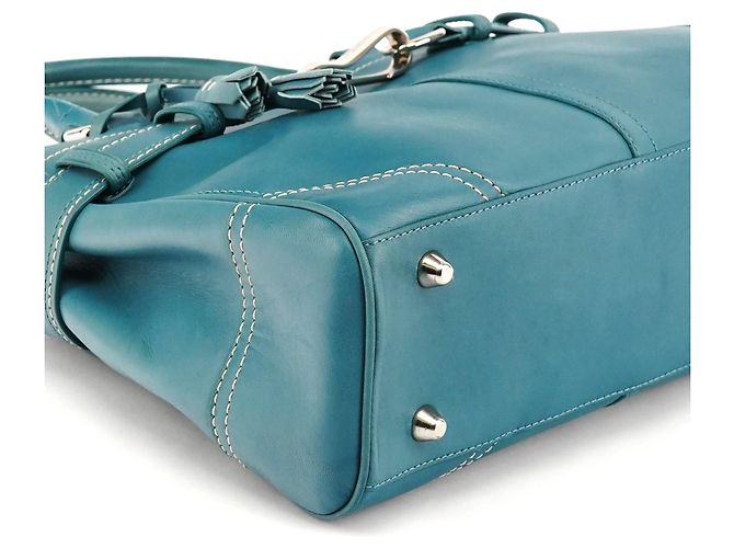 Coach Borsa Tote Hamptons in pelle Teal 8A70 - vista 6