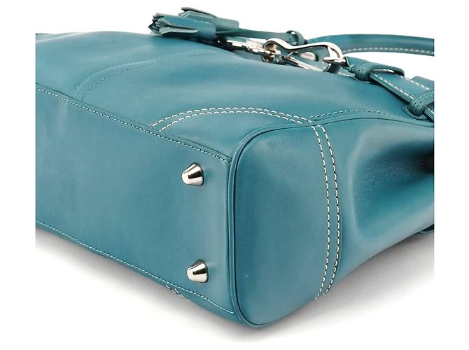 Coach Borsa Tote Hamptons in pelle Teal 8A70 - vista 7