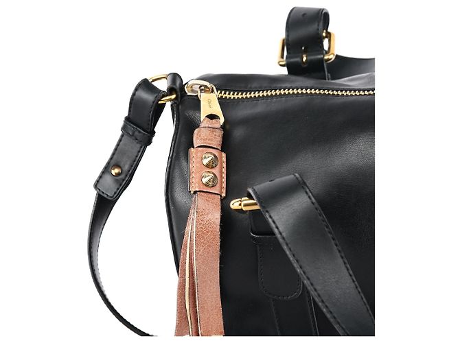 Chloé Borsa Boston 2-Way in pelle di vitello nera - vista 6