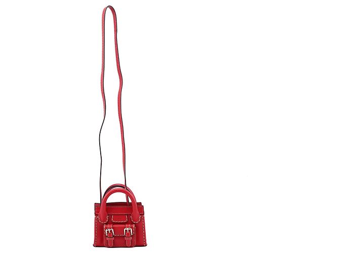 Chloé Bolsa Micro Edith em couro vermelho - vista 2