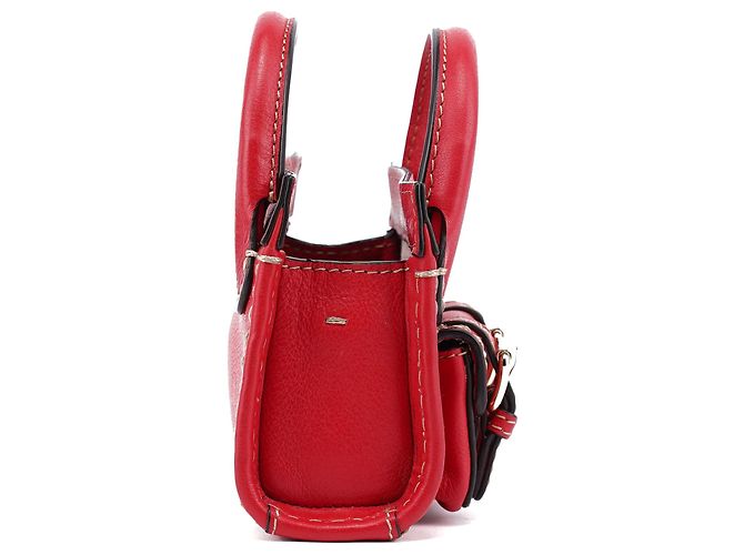 Chloé Bolsa Micro Edith em couro vermelho - vista 3
