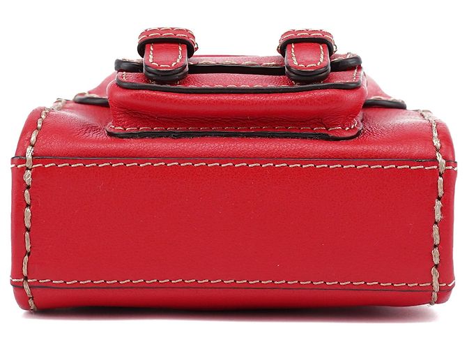 Chloé Bolsa Micro Edith em couro vermelho - vista 5