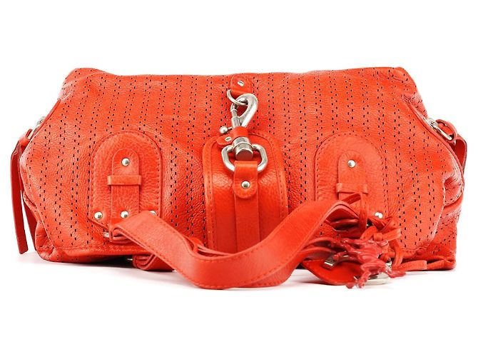 Chloé Borsa Kerala in pelle traforata rossa - vista 4