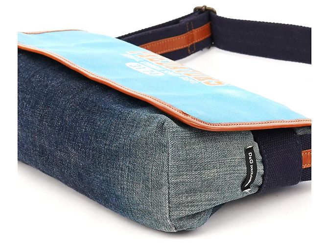 Dolce & Gabbana Borsa a tracolla Predators in tela denim blu - vista 10