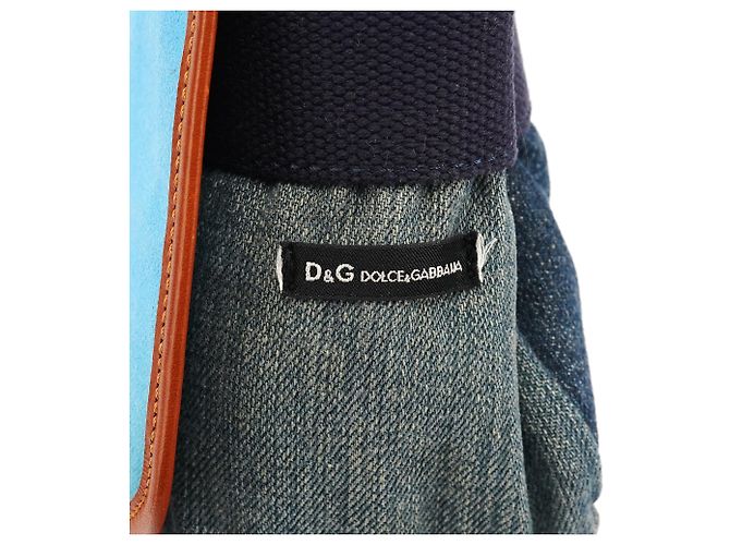 Dolce & Gabbana Borsa a tracolla Predators in tela denim blu - vista 11