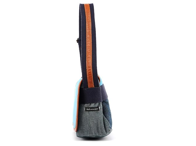 Dolce & Gabbana Borsa a tracolla Predators in tela denim blu - vista 2