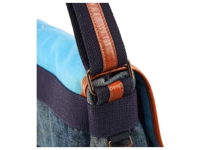 Dolce & Gabbana Borsa a tracolla Predators in tela denim blu - vista 8