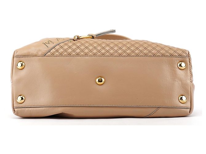 Marc Jacobs Borsa Tote Irina borchiata in pelle beige - vista 4