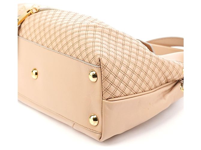Marc Jacobs Borsa Tote Irina borchiata in pelle beige - vista 8