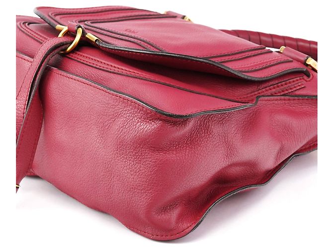 Chloé Borsa Marcie 2-Way in pelle bordeaux - vista 11