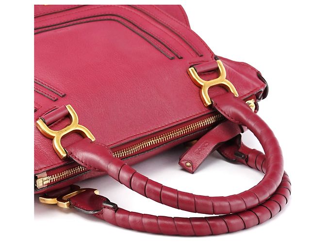 Chloé Borsa Marcie 2-Way in pelle bordeaux - vista 12