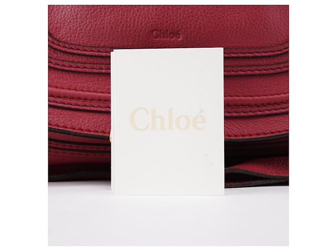 Chloé Borsa Marcie 2-Way in pelle bordeaux - vista 13