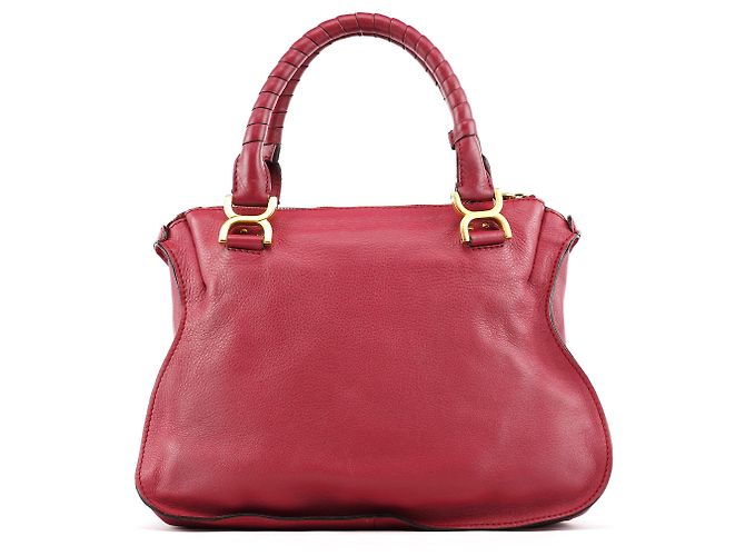 Chloé Borsa Marcie 2-Way in pelle bordeaux - vista 3