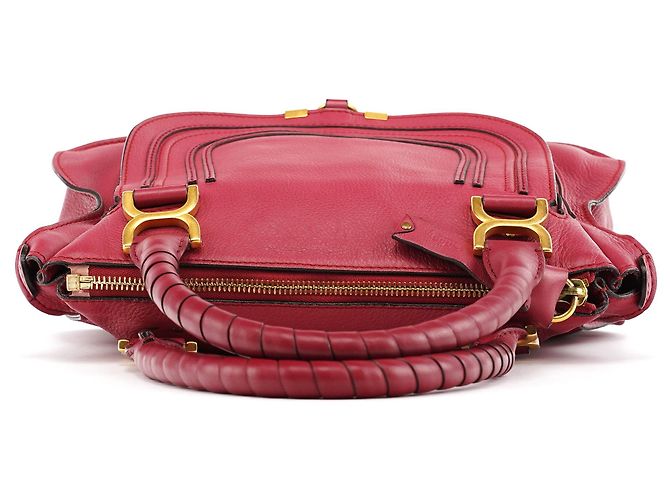 Chloé Borsa Marcie 2-Way in pelle bordeaux - vista 4