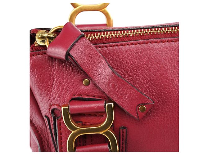 Chloé Borsa Marcie 2-Way in pelle bordeaux - vista 9
