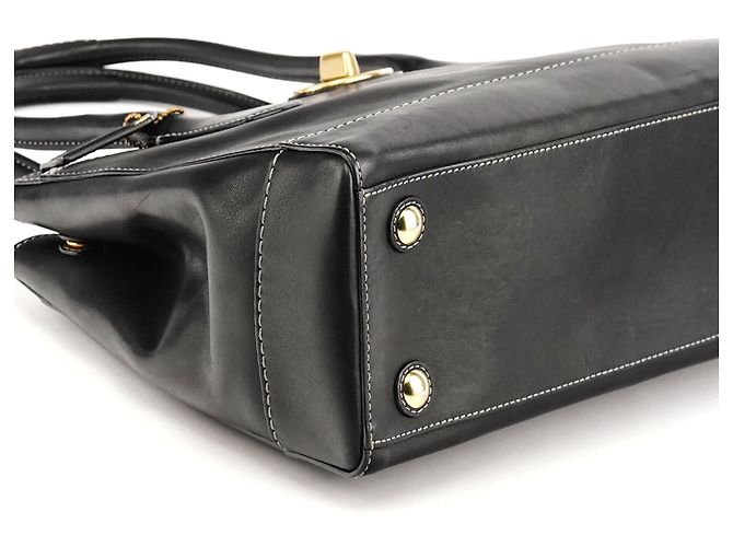 Coach Borsa Tote Madeline Turnlock in pelle nera 12482 - vista 7