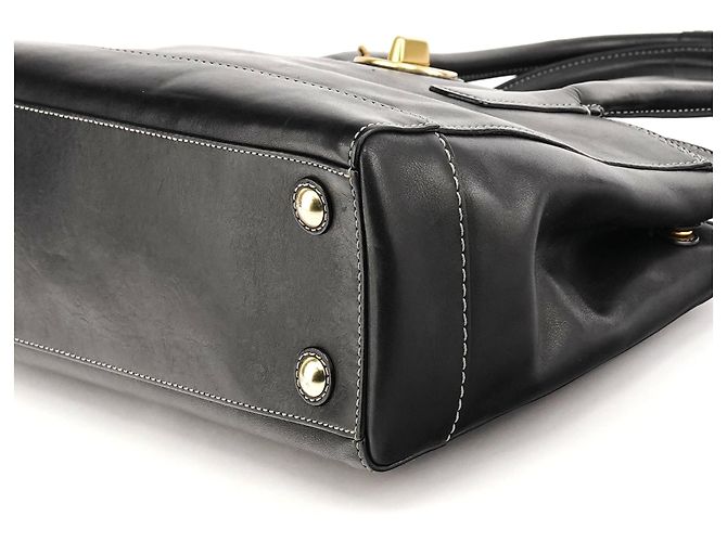Coach Borsa Tote Madeline Turnlock in pelle nera 12482 - vista 8