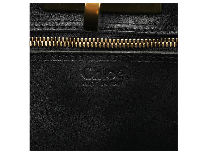 Chloé Borsa Tote in pelle verniciata nera - vista 13