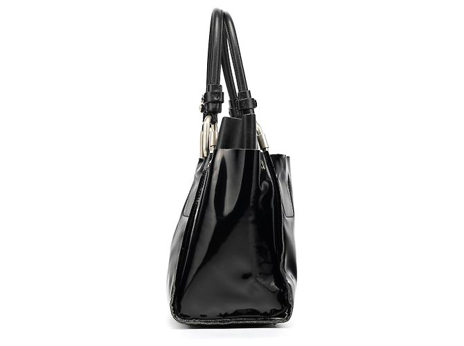 Chloé Borsa Tote in pelle verniciata nera - vista 2