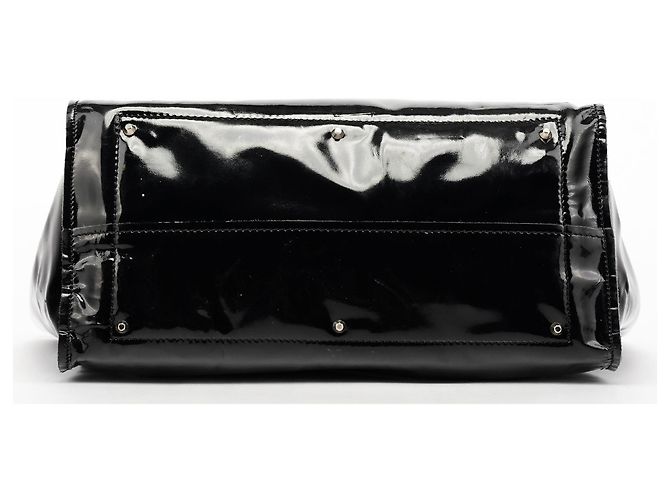 Chloé Borsa Tote in pelle verniciata nera - vista 5