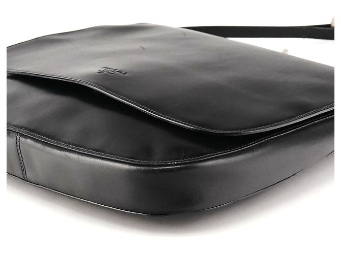 Prada Borsa a tracolla Vitello Metal in pelle di vitello nera - vista 10