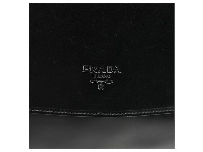 Prada Borsa a tracolla Vitello Metal in pelle di vitello nera - vista 6