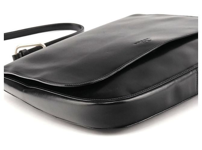 Prada Borsa a tracolla Vitello Metal in pelle di vitello nera - vista 9