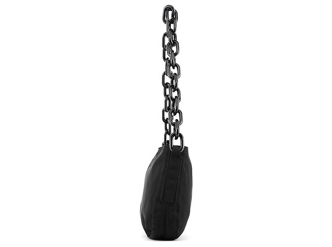Prada Borsa a tracolla con catena Swing in nylon Tessuto nero 1996 - vista 2
