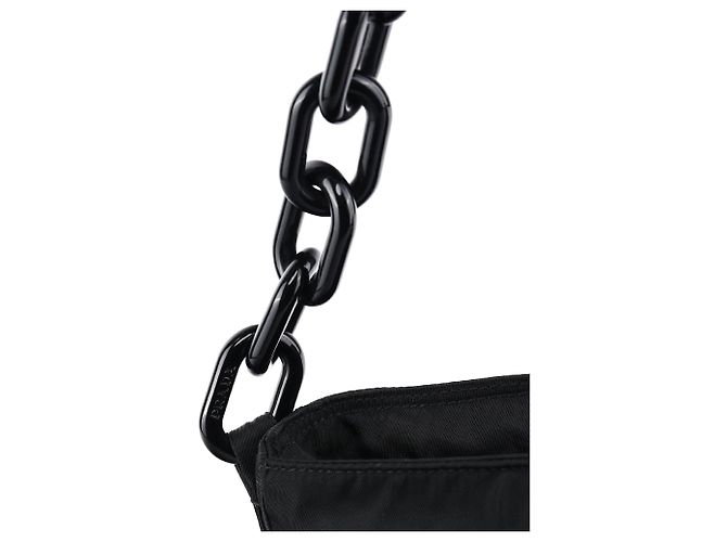 Prada Borsa a tracolla con catena Swing in nylon Tessuto nero 1996 - vista 7
