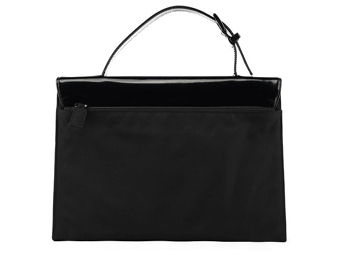 Prada Borsa a mano in nylon Tessuto Spazzolato nera - vista 3