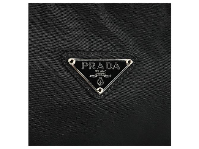 Prada Borsa Tote in Nylon Tessuto Vitello Nera - vista 6