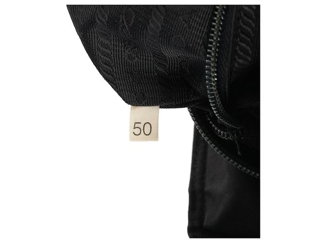 Prada Borsa Tote in Nylon Nero e Marrone Effetto Coccodrillo - vista 14