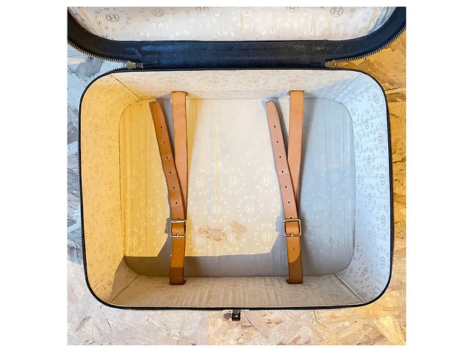 Hermès valigia in pelle nera e camel - vista 18