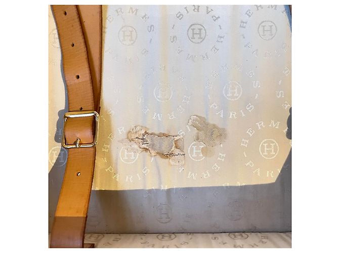 Hermès valigia in pelle nera e camel - vista 19