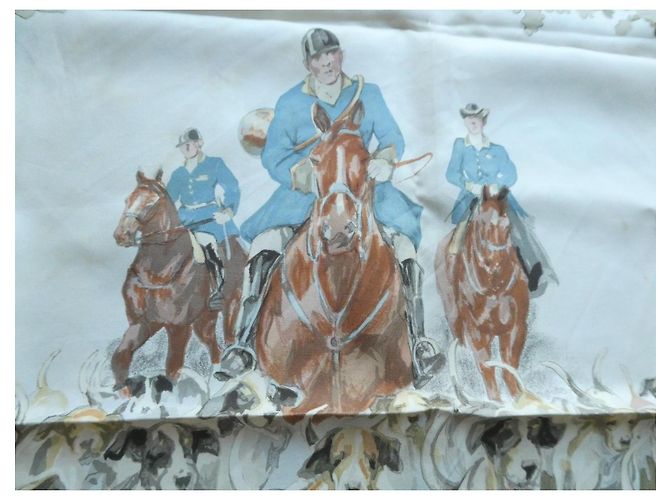 Hermès Carré Le Débuché Foulard en Soie Bleu et Crème - vue 5