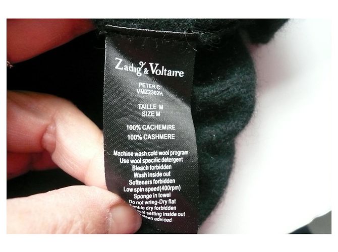 Zadig & Voltaire Peter C schwarzer Kaschmirpullover V-Ausschnitt - Ansicht 4