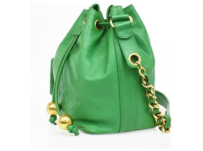Chanel Vintage CC Chain Drawstring Lambskin - vue 2
